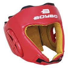 Шлем бокс. BoyBo BH200 боевой, иск.кожа, красный S
